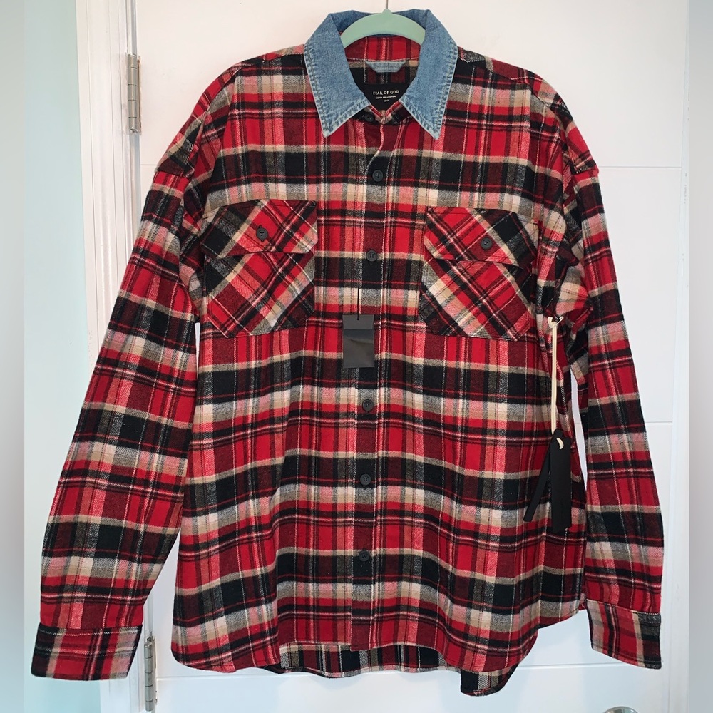 Fear Of God Fifth Collection 2017 Plaid Jacket Shirt New with Tags Mens Small